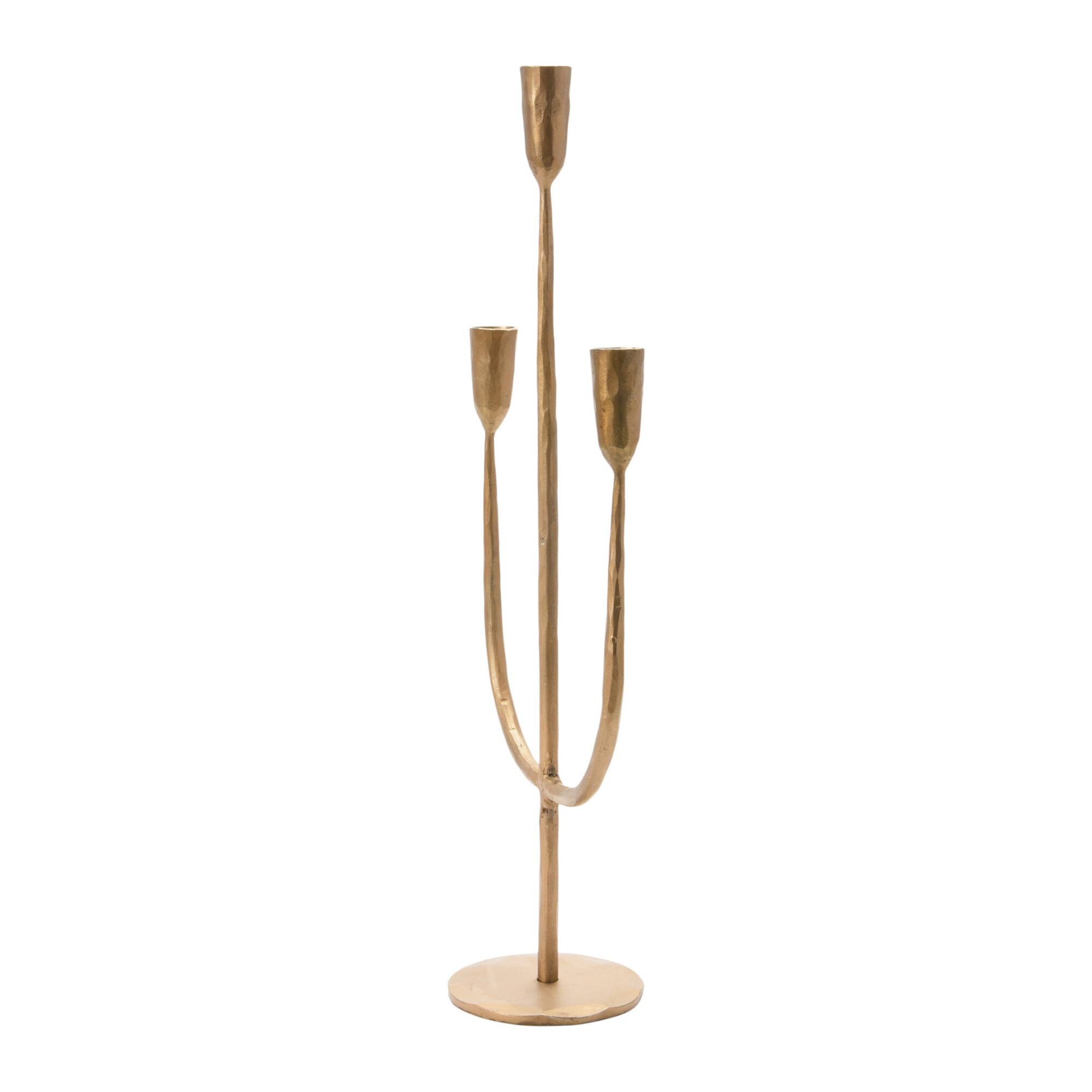 Hello Honey® 21.5" Antique Brass Hand-Forged Metal Candelabra